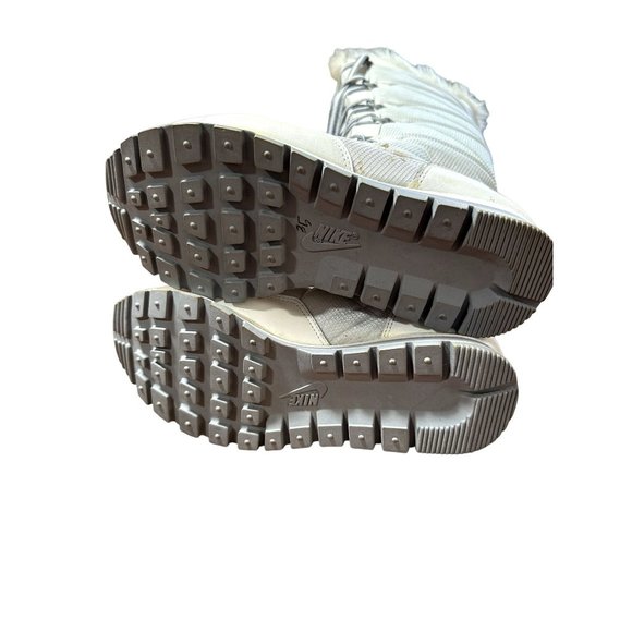 NIKE White Cream Tall Faux Fur Pom Pom Snow Winter Boots Women - Size 6.5 - Picture 5 of 10